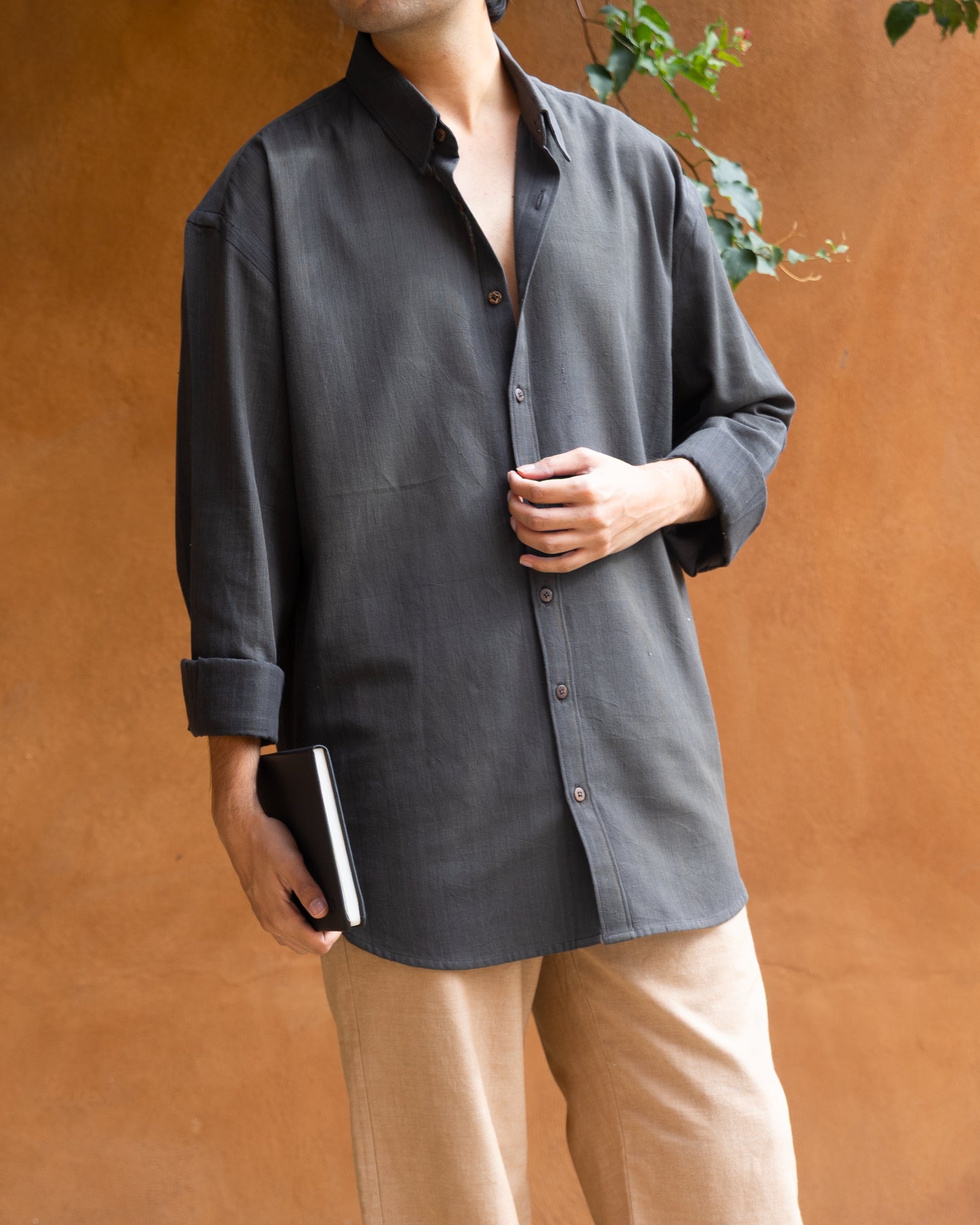Kasim Faded Black Relaxed Fit Shirt