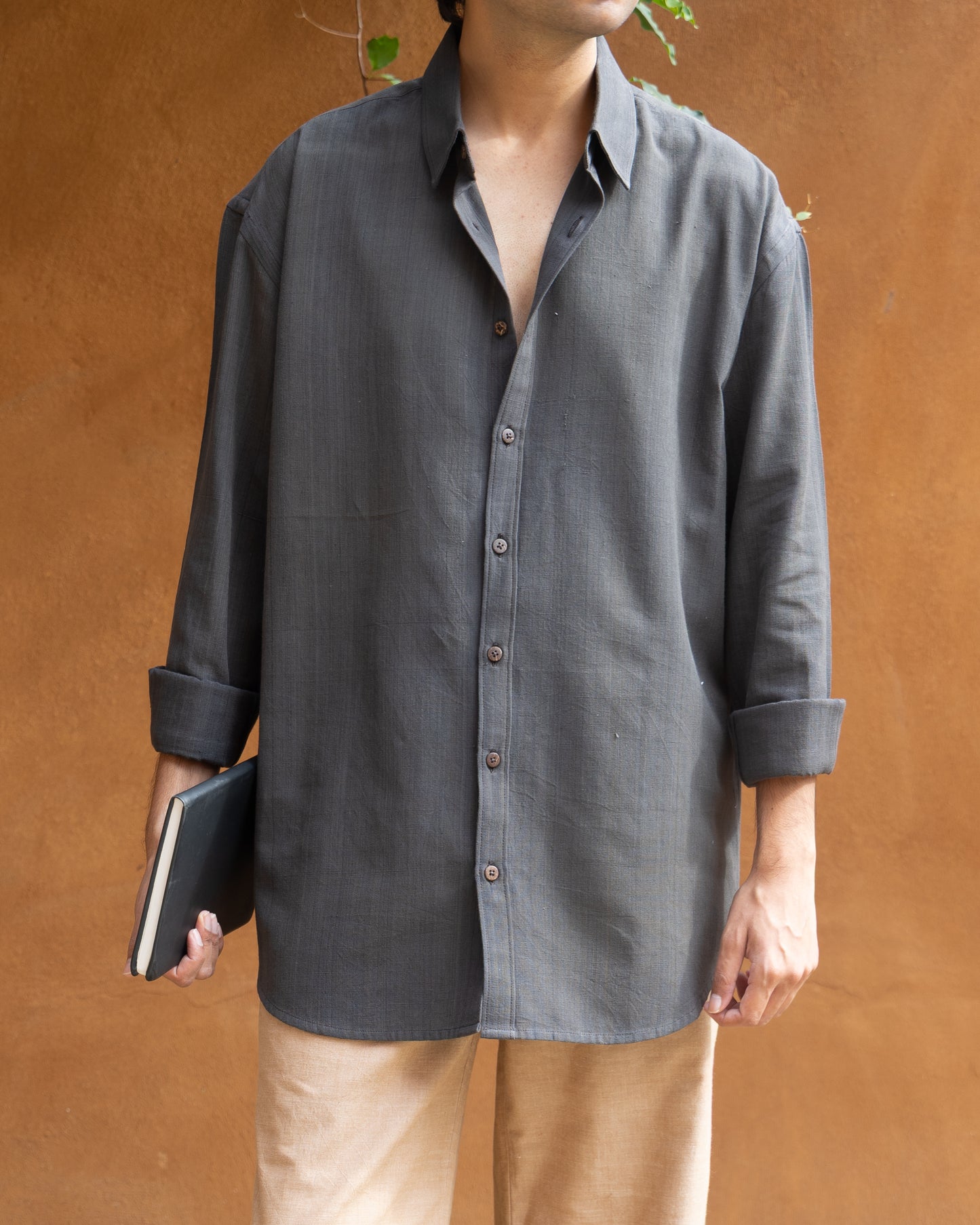 Kasim Faded Black Relaxed Fit Shirt