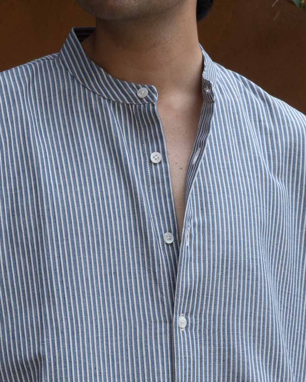 Indigo Kasim Stripes Kimono Shirt