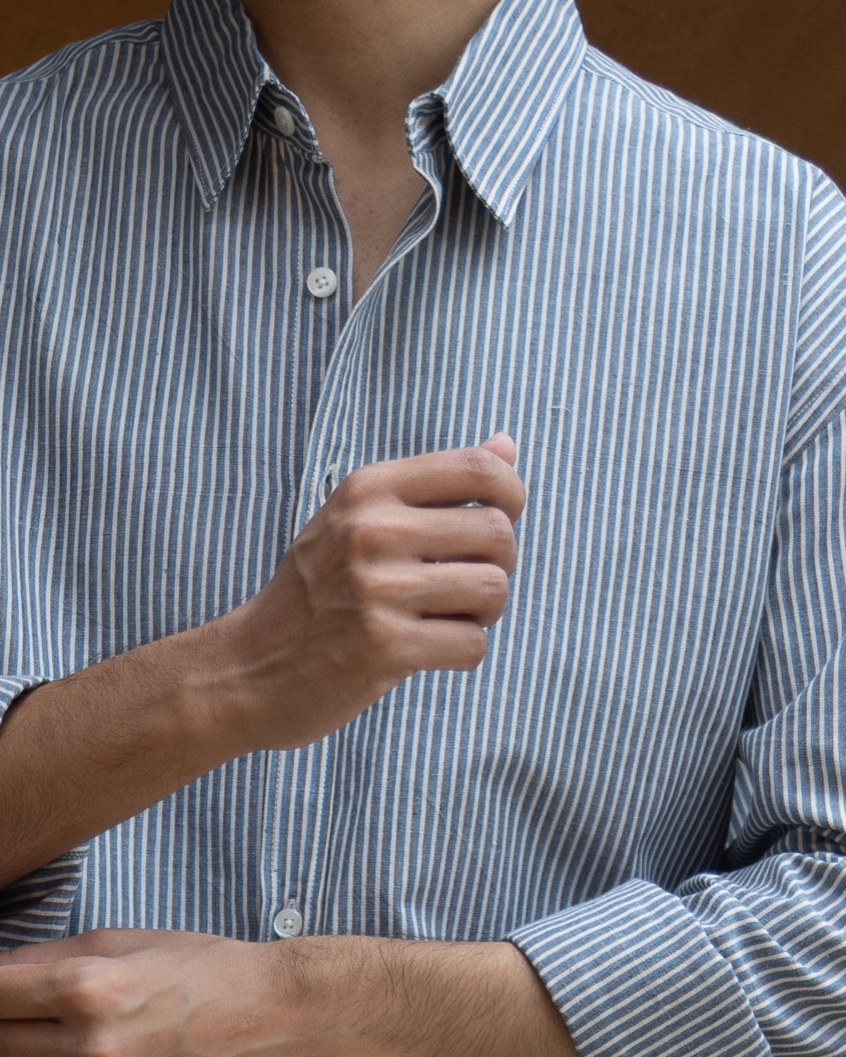 Indigo Kasim Stripes Relaxed Fit Shirt