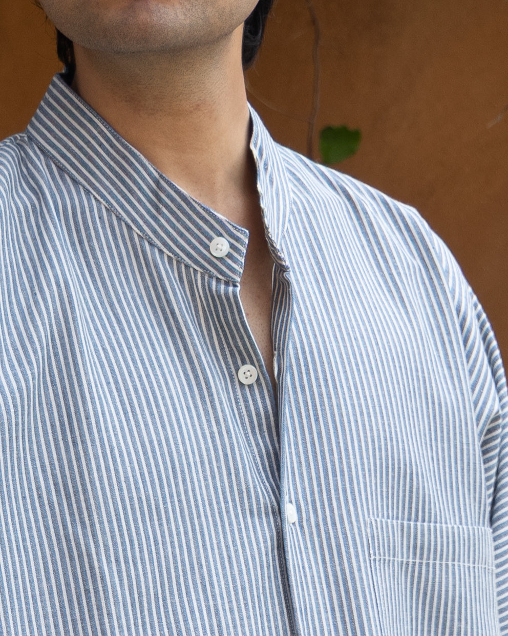 Long Kimono Shirt | Indigo Kasim Stripes