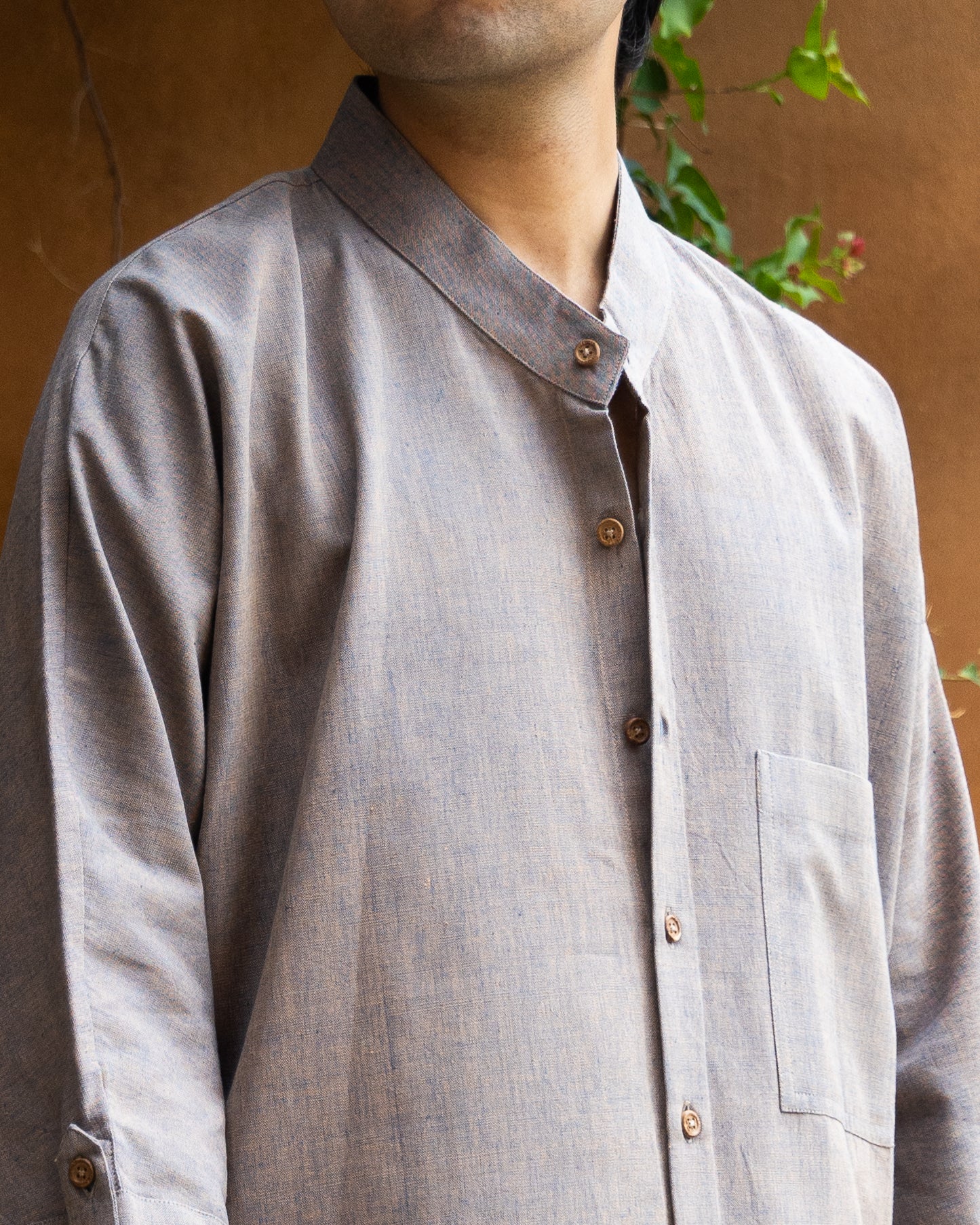 Long Kimono Shirt | Cocoa Indigo