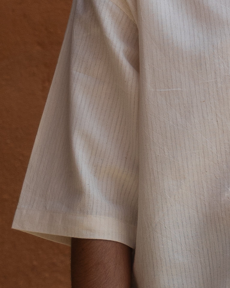 Relaxed Half Shirt | Ecru Self