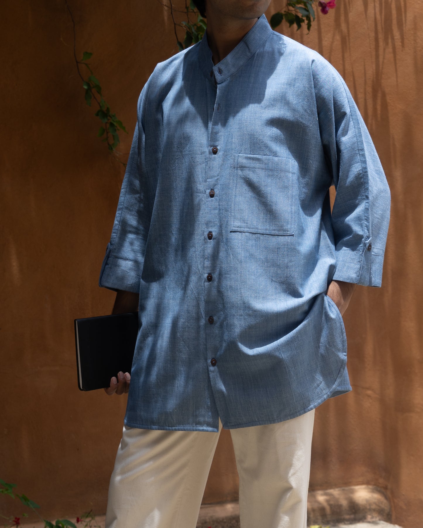 Long Kimono Shirt | Chambray Blue