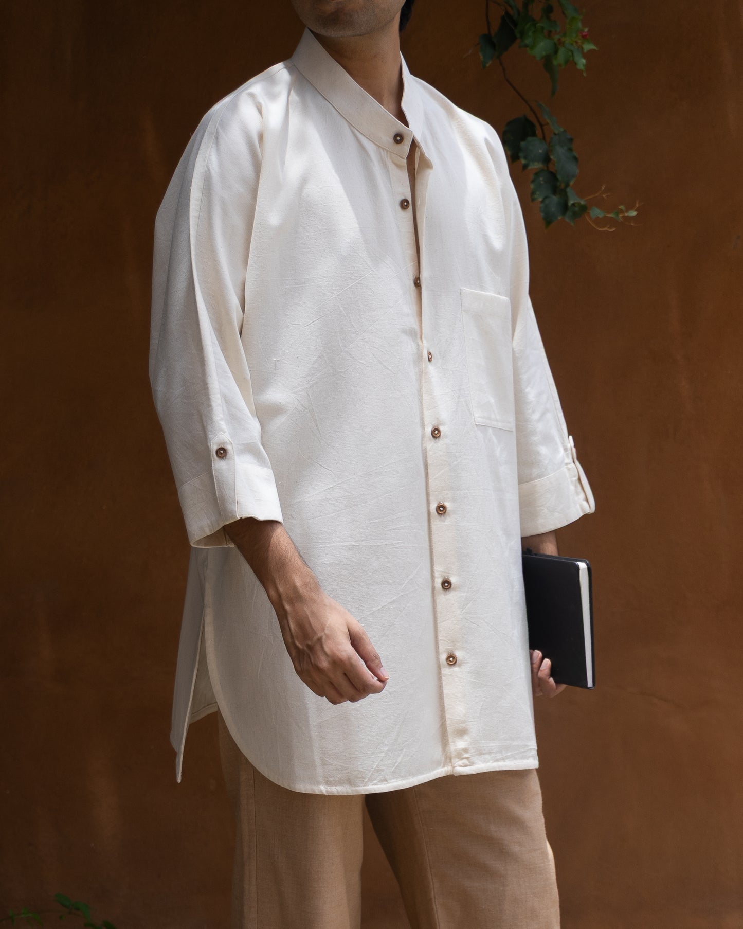 Long Kimono Shirt | Un-dyed Soft Cream