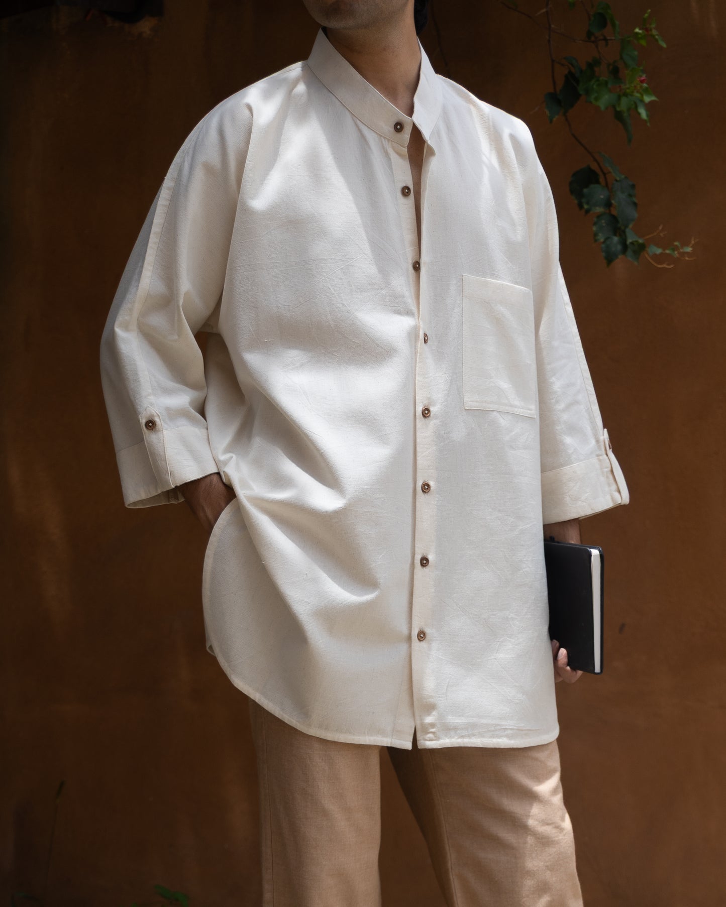 Long Kimono Shirt | Un-dyed Soft Cream