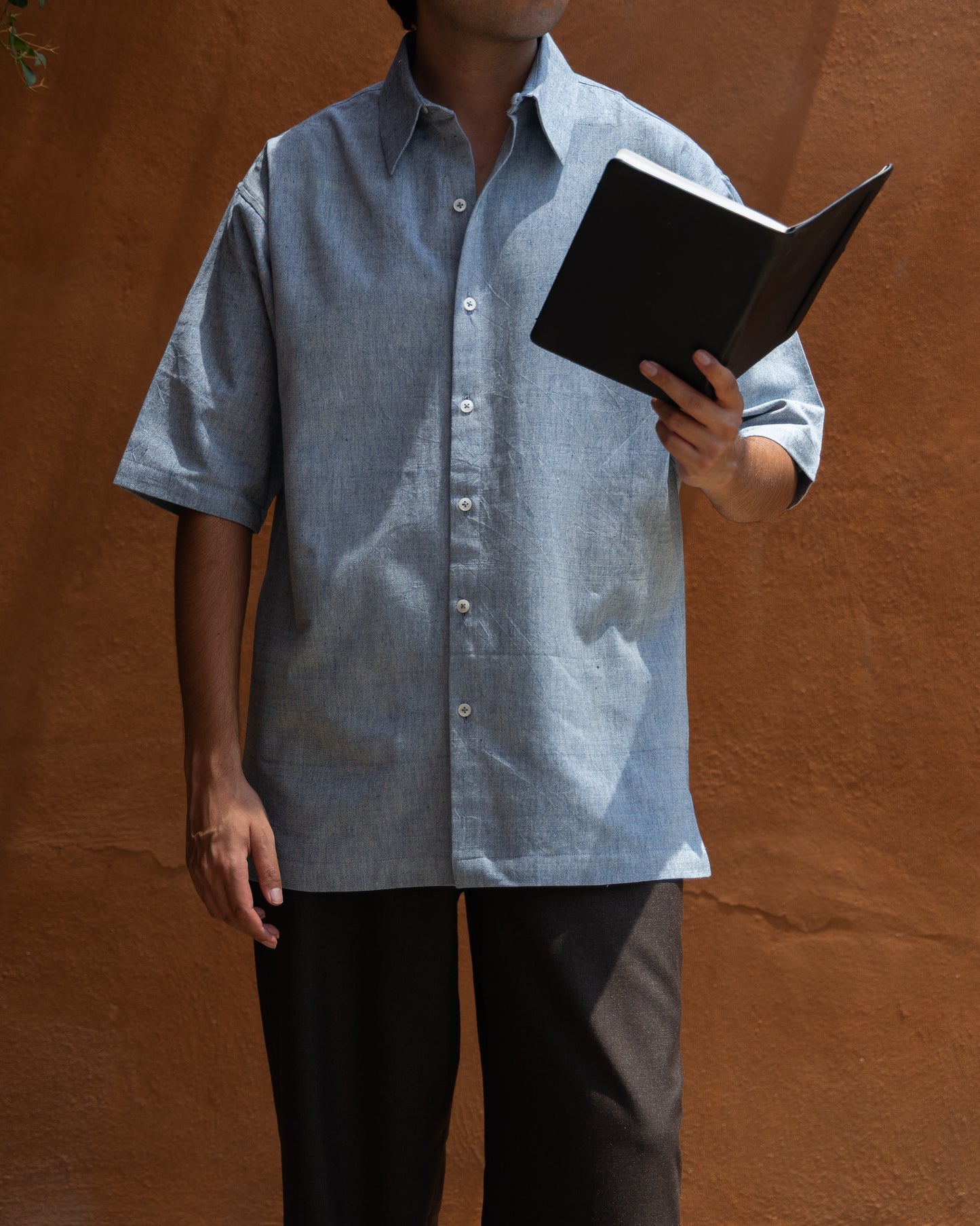 Relaxed Half Shirt | Soft Indigo Melange