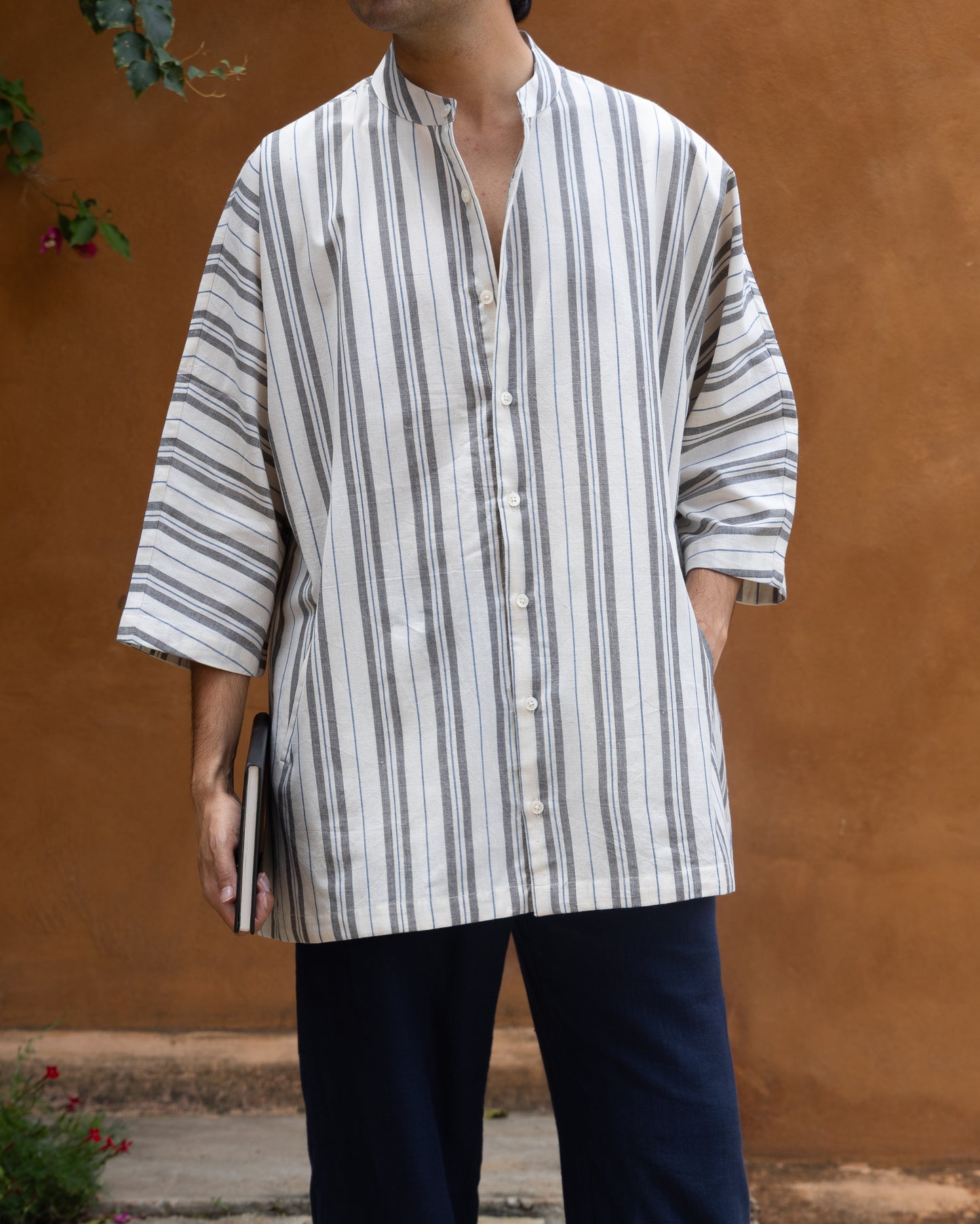 Kasim Wide Stripes Kimono Shirt