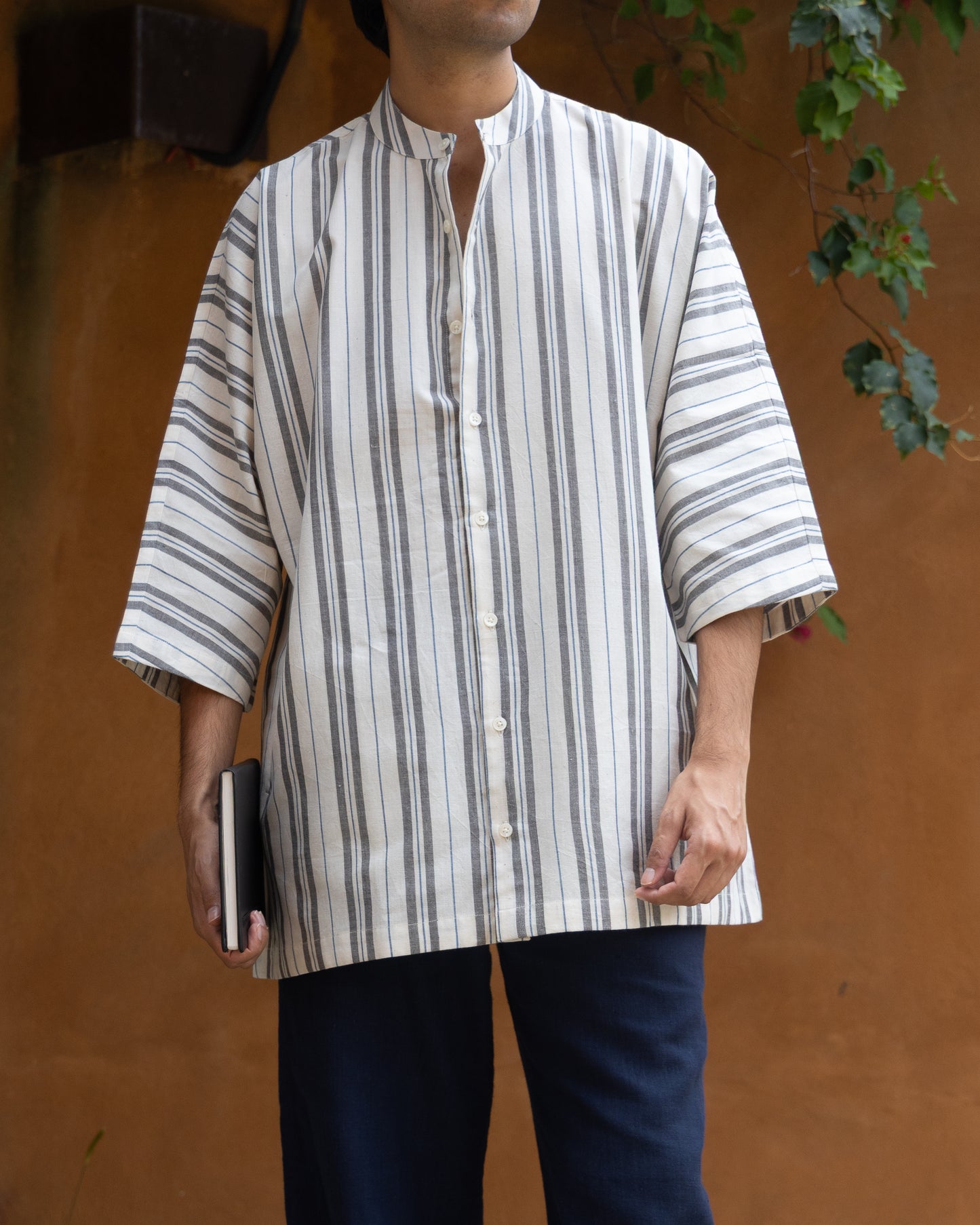 Kasim Wide Stripes Kimono Shirt