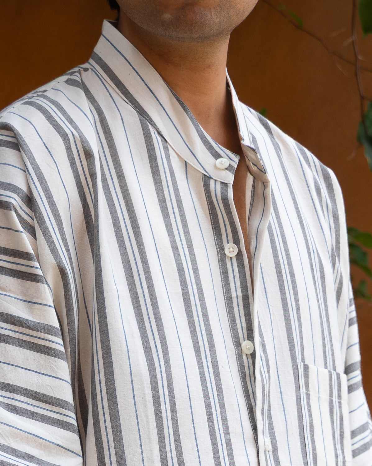 Long Kimono Shirt | Kasim Wide Stripes