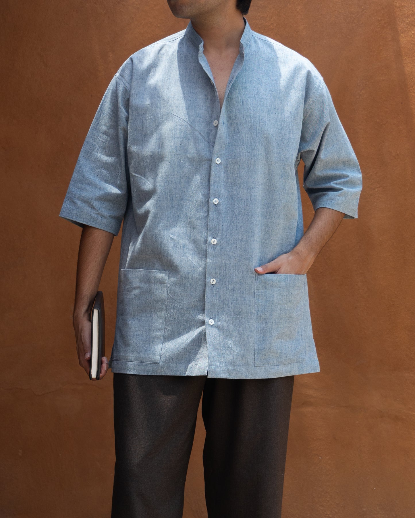 Basho Shirt | Soft Indigo Melange
