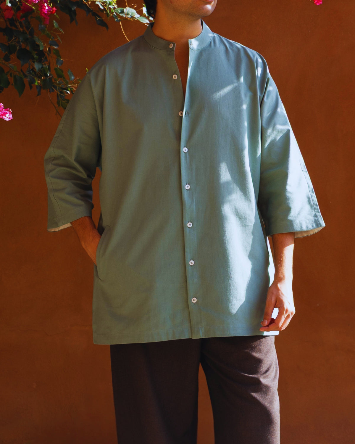 Sage Green Kimono Shirt