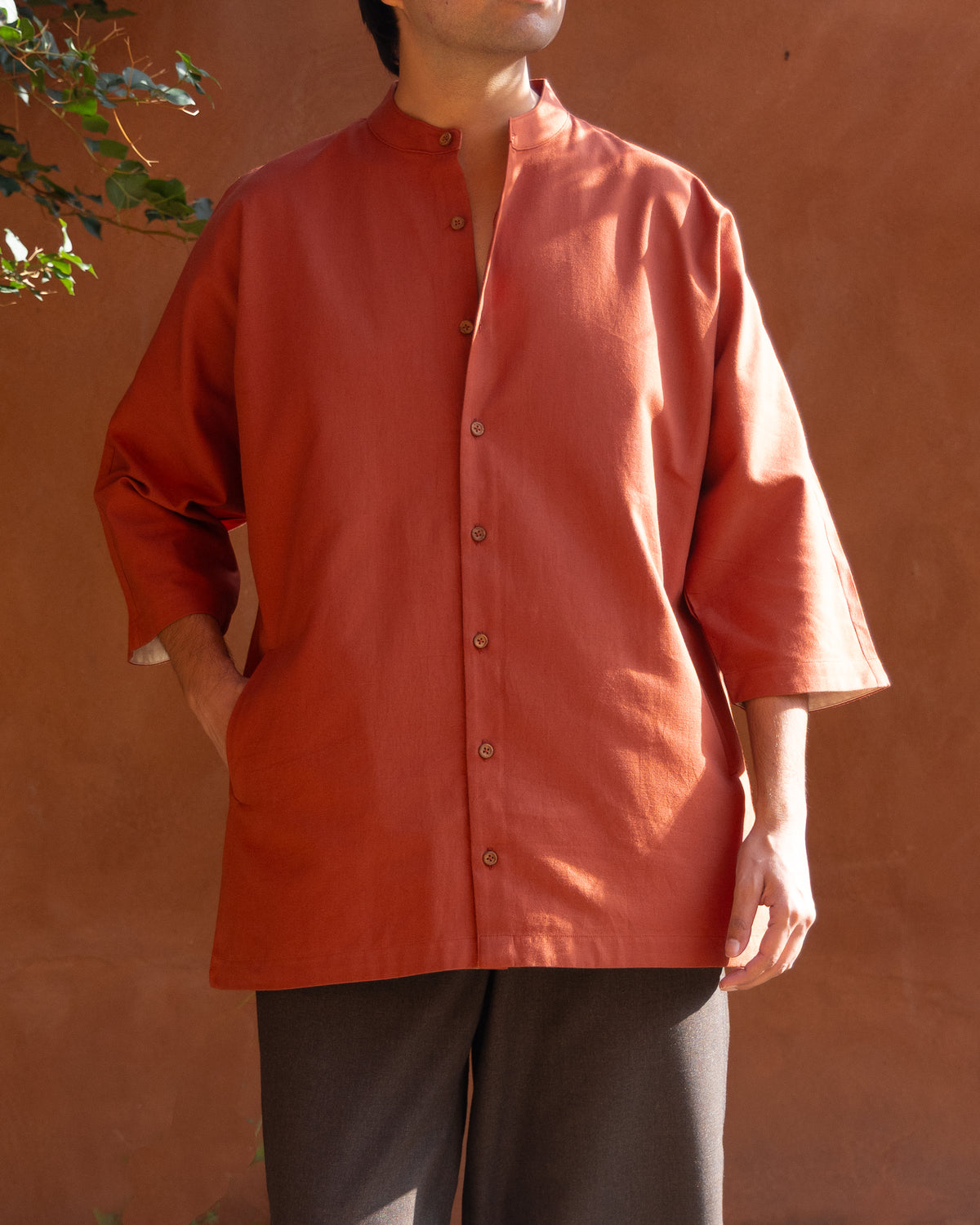 Burnt Orange Kimono Shirt