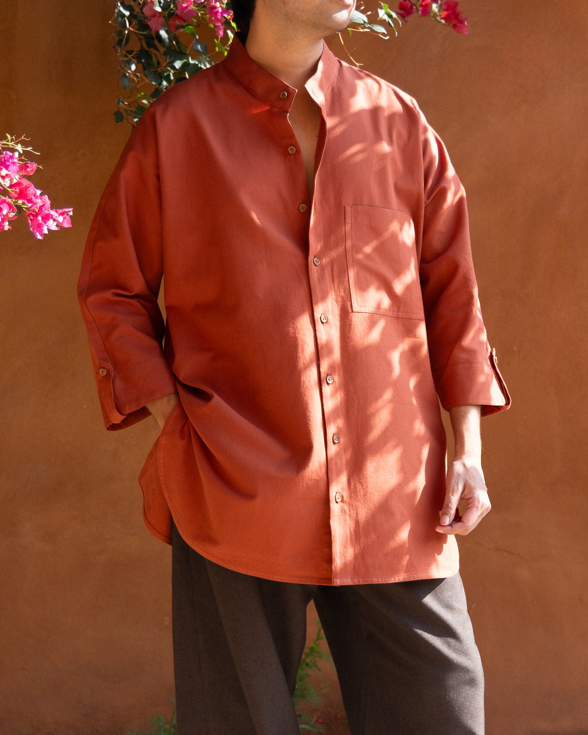 Long Kimono Shirt | Burnt Orange
