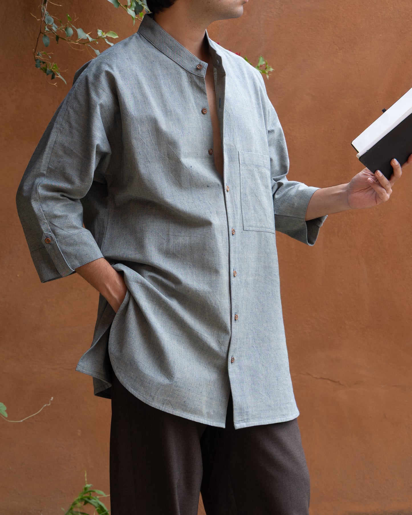 Long Kimono Shirt | Forest Melange