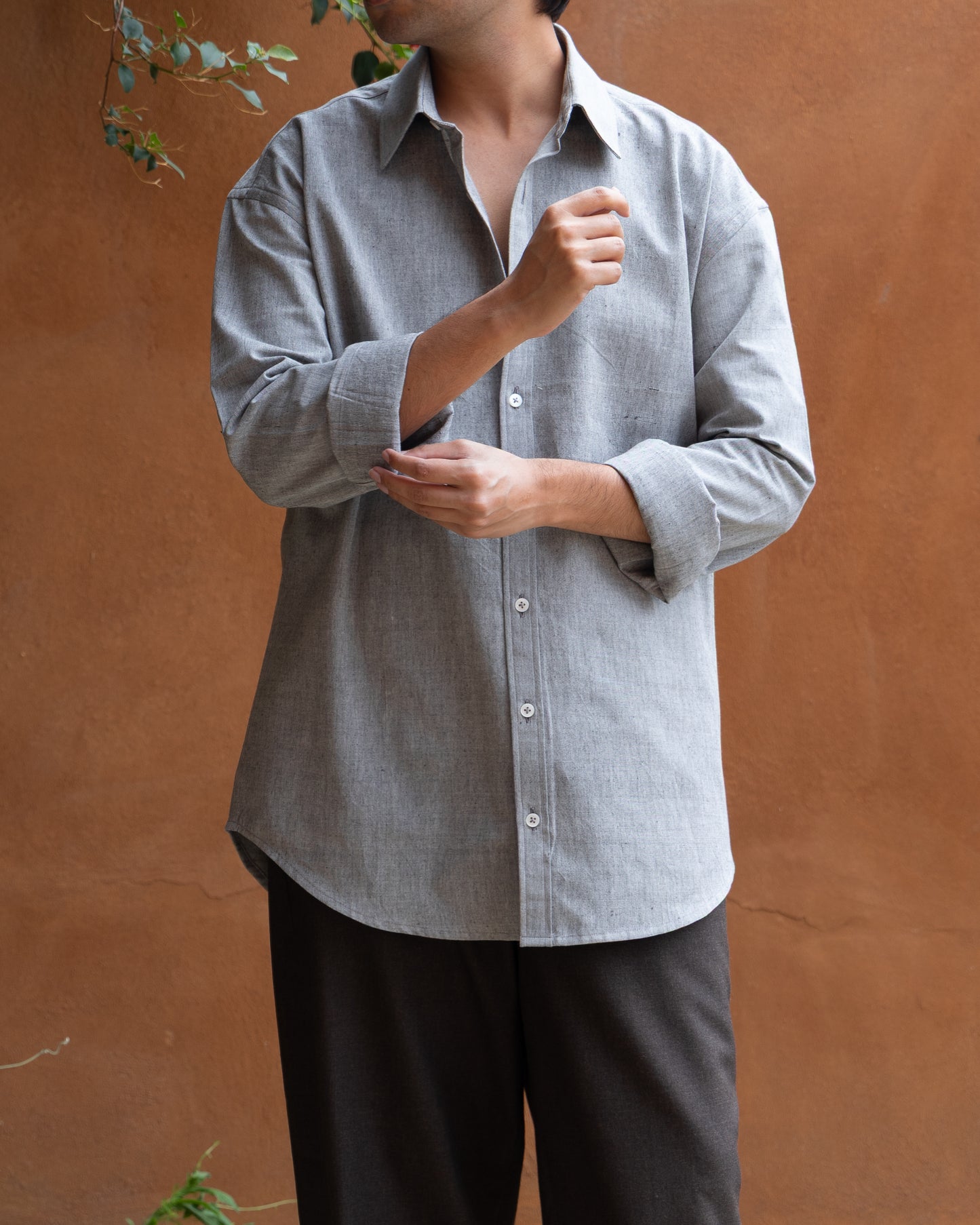Slate Melange Relaxed Fit Shirt
