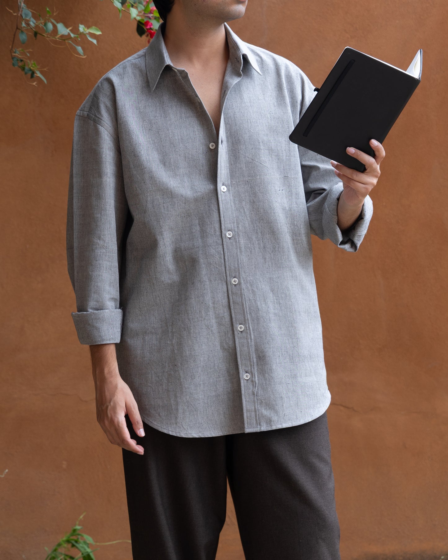 Slate Melange Relaxed Fit Shirt