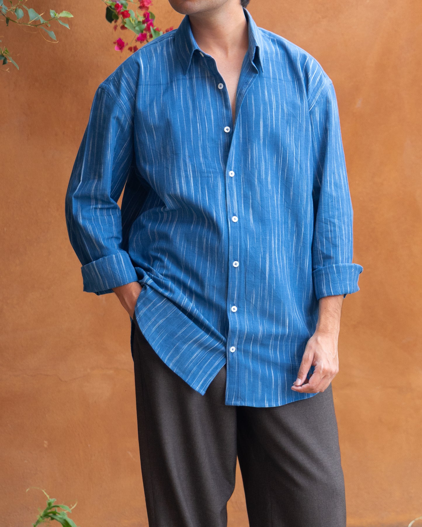 Indigo Lost Stripes Relaxed Fit Shirt