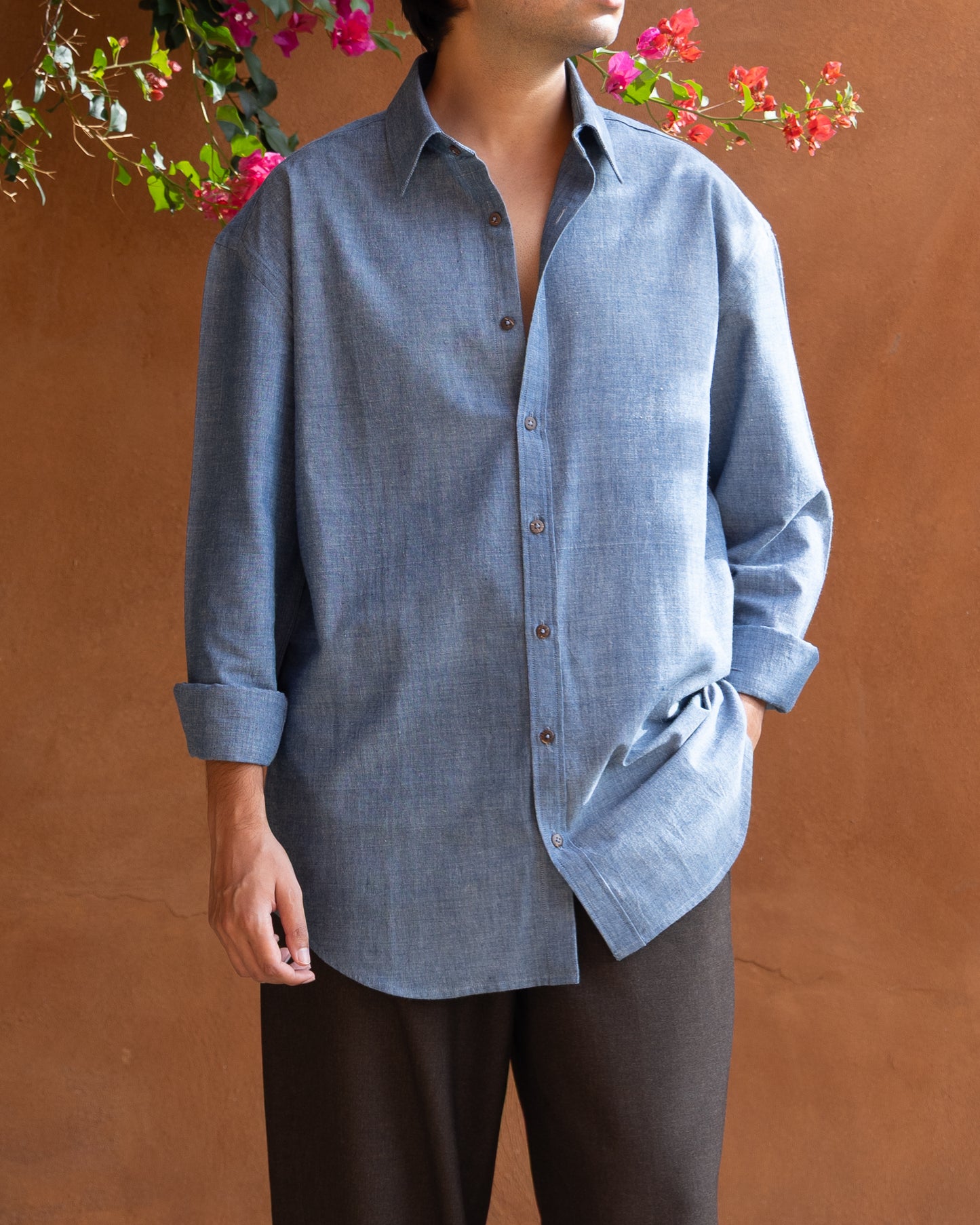 Chambray Blue Relaxed Fit Shirt