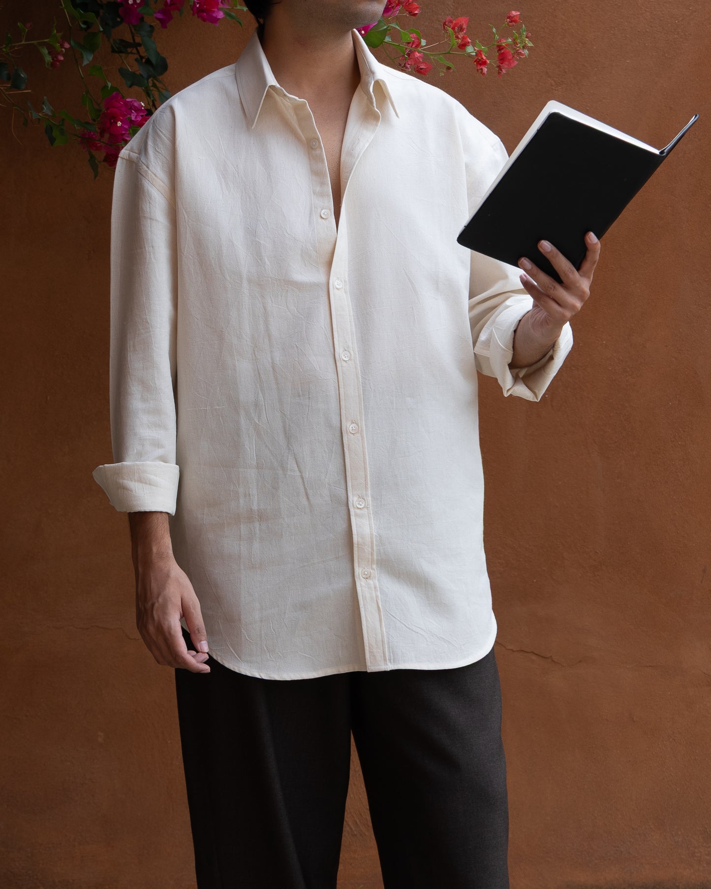 Un-dyed Soft Cream Relaxed Fit Shirt