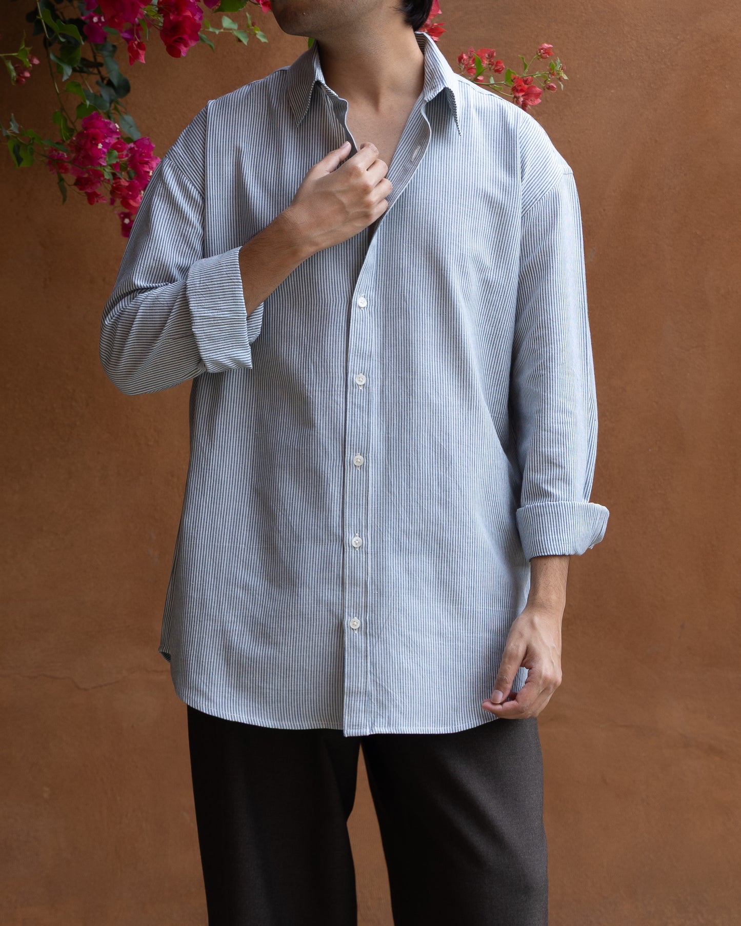 Capri Blue Stripes Relaxed Fit Shirt