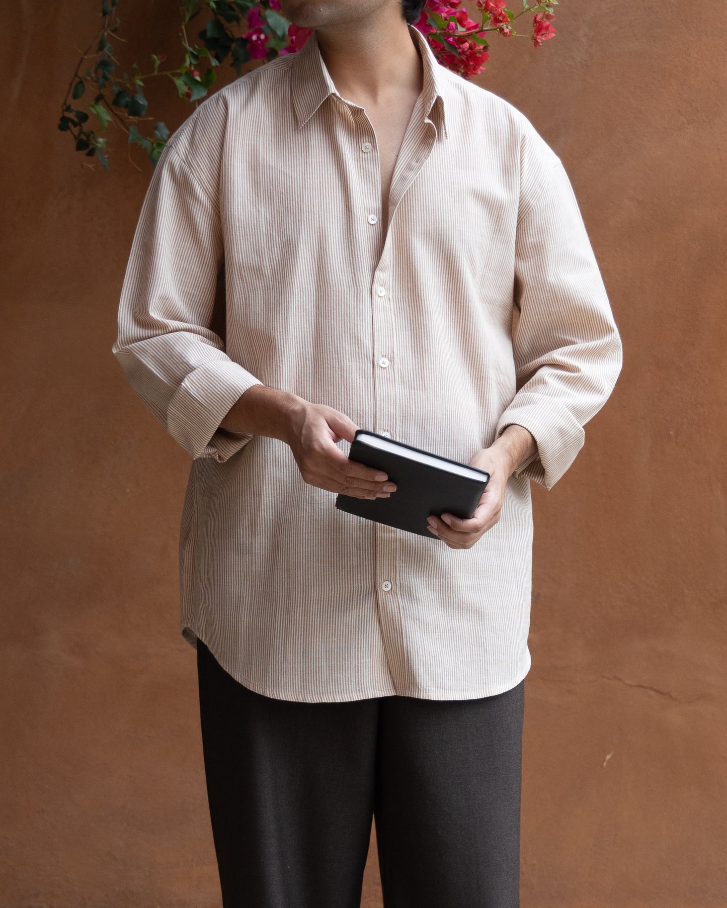 Nutbrown Stripes Relaxed Fit Shirt