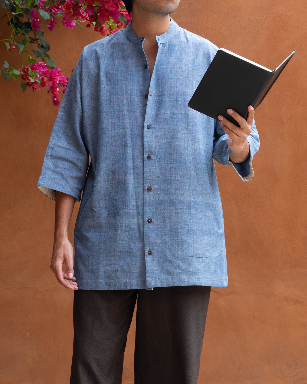 Chambray Blue Kimono Shirt
