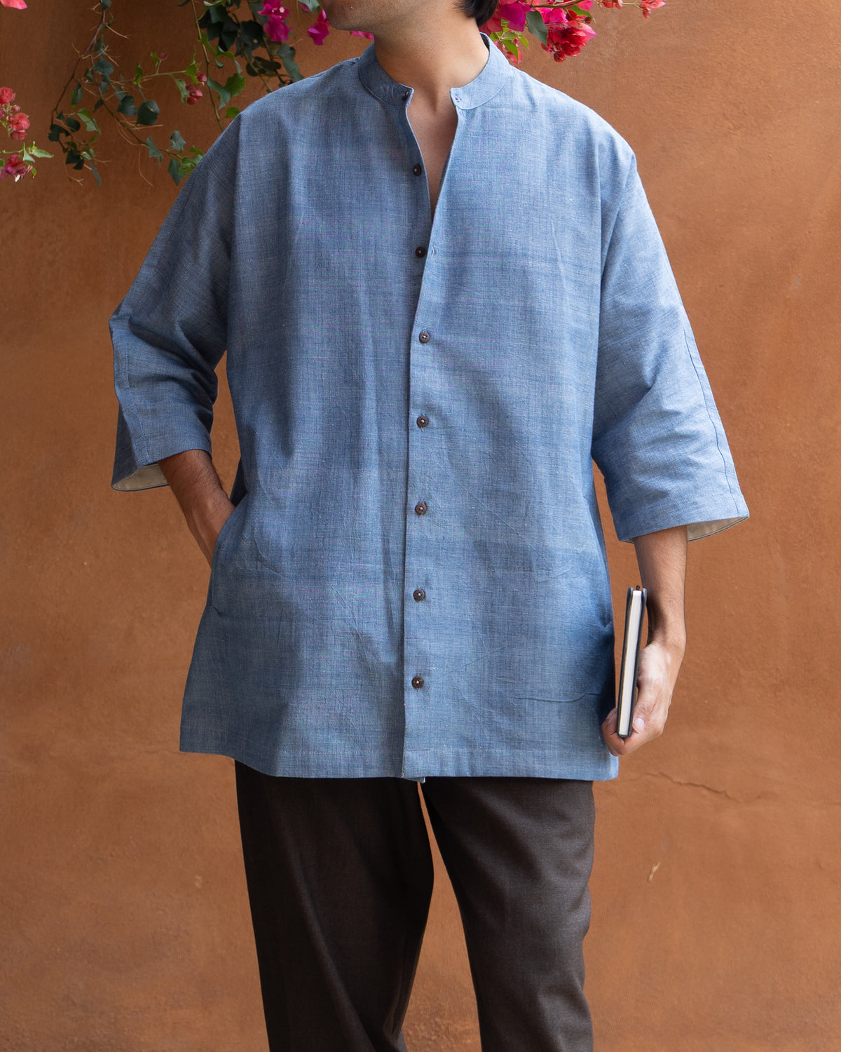 Chambray Blue Kimono Shirt