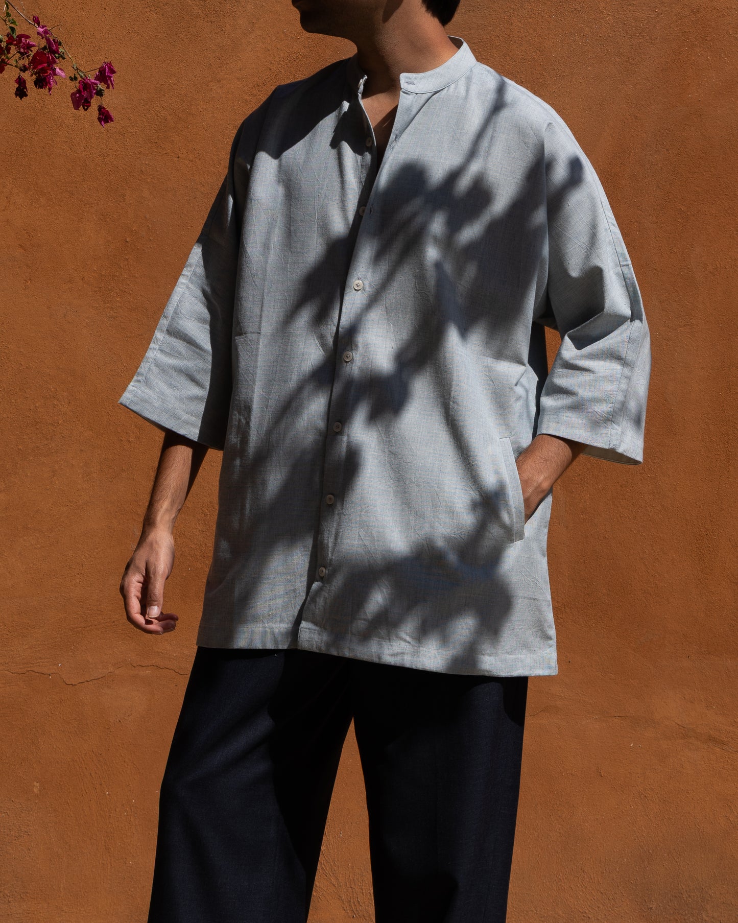 Baby Blue Kimono Shirt