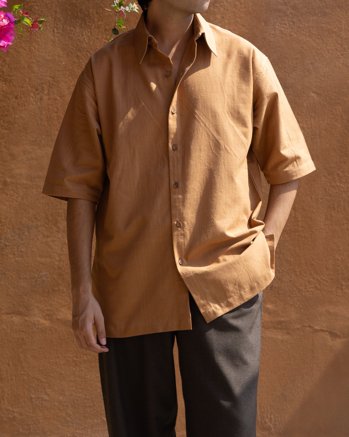 Relaxed Half Shirt | Caramel Brown