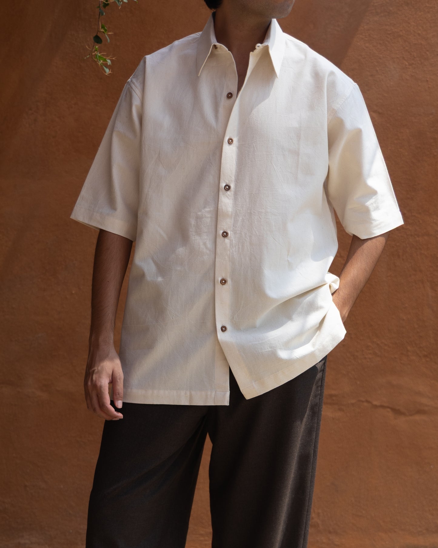 Relaxed Half Shirt | Undyed Soft Cream