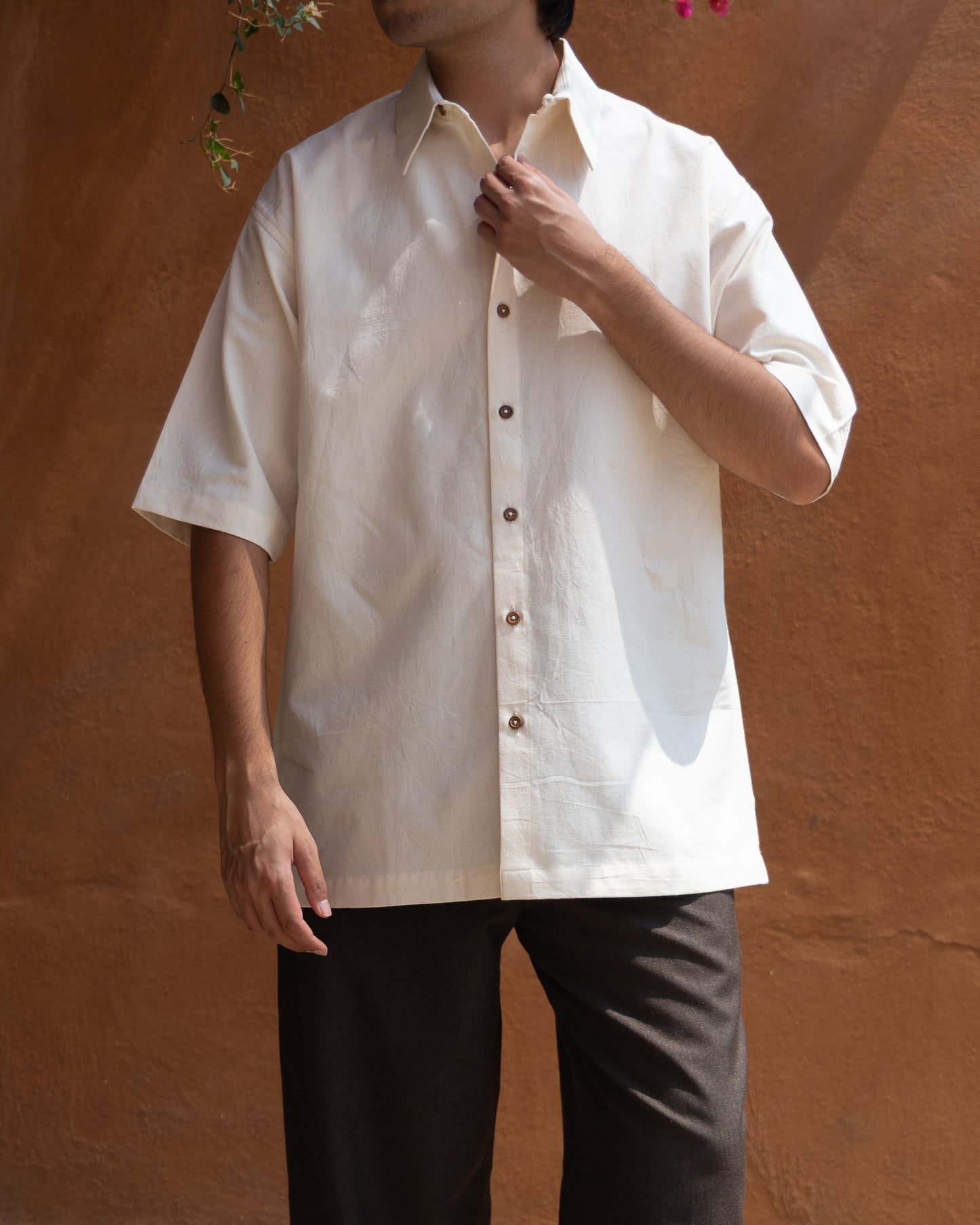 Relaxed Half Shirt | Undyed Soft Cream
