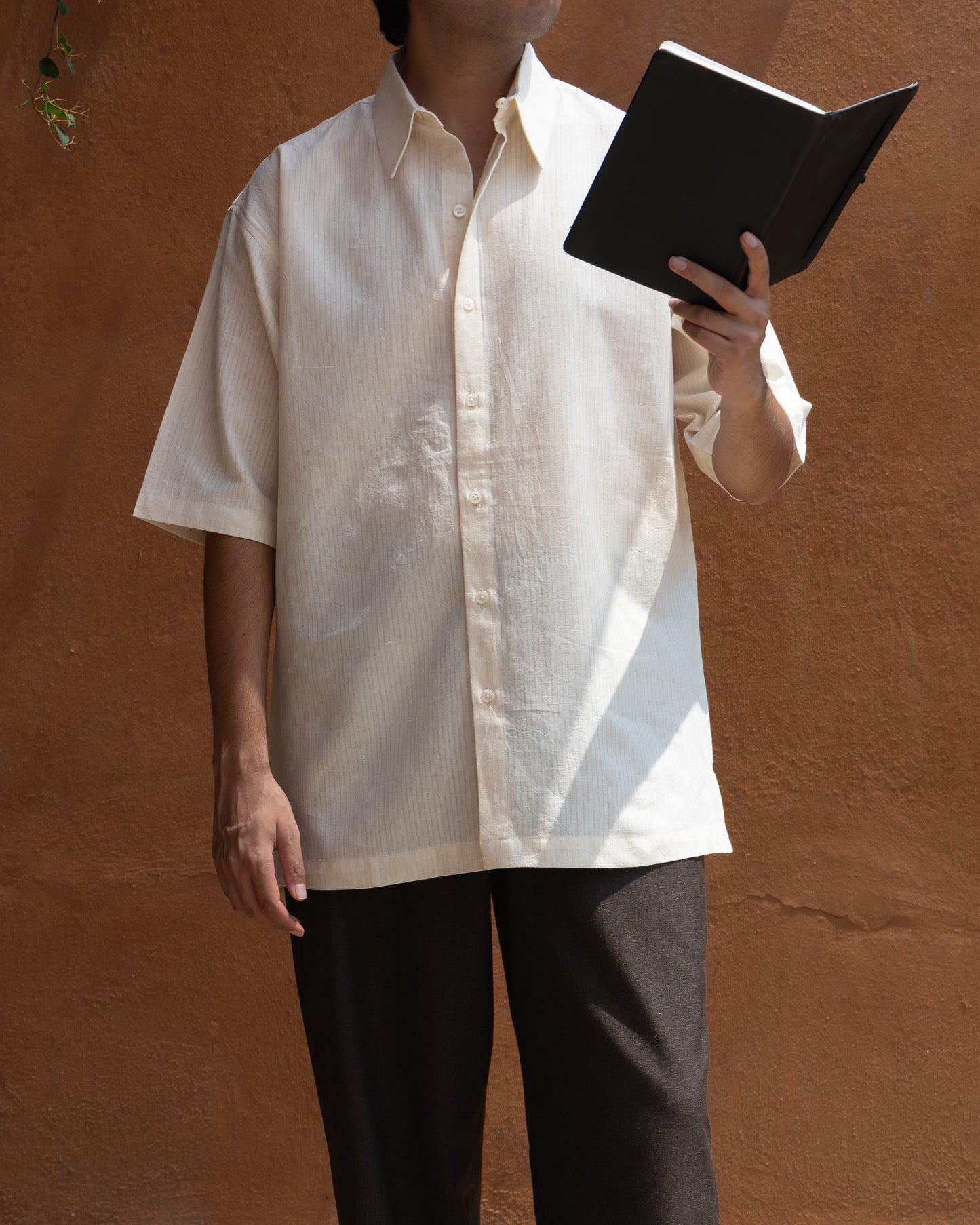 Relaxed Half Shirt | Ecru Self