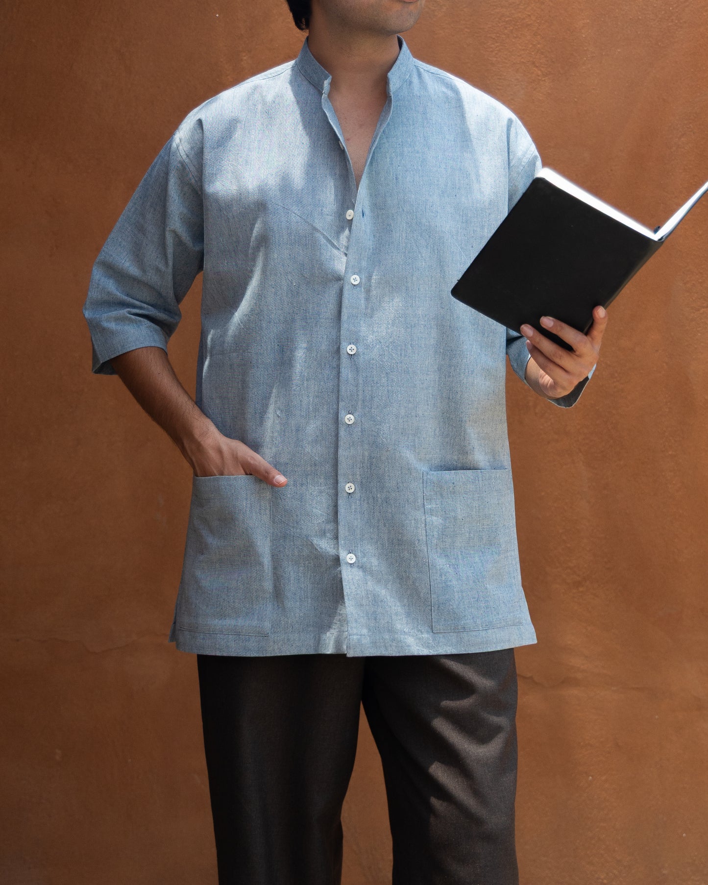 Basho Shirt | Soft Indigo Melange