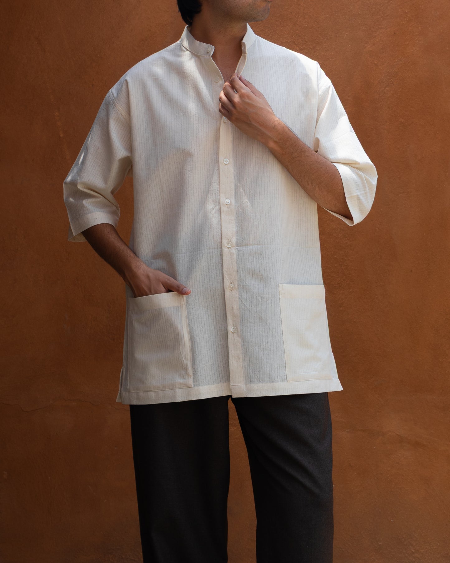 Basho Shirt | Ecru Self