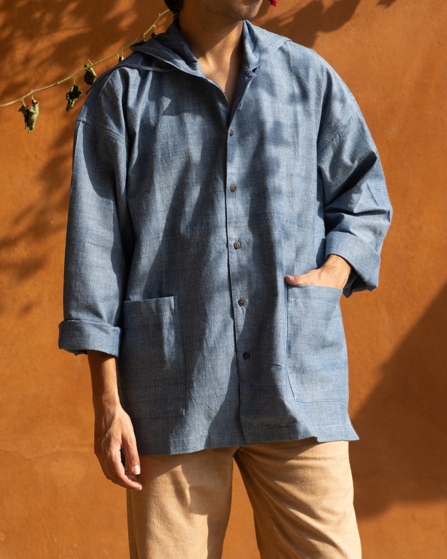 Hood Shirt | Chambray Blue
