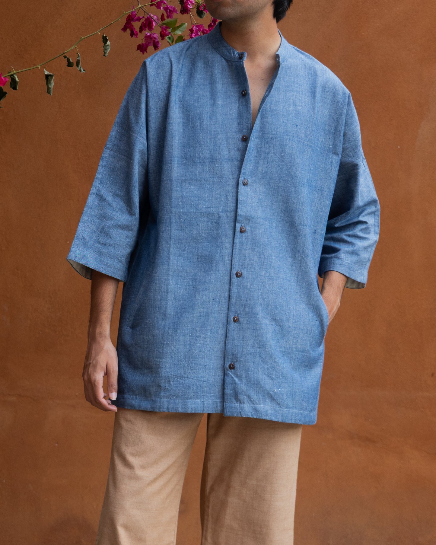 Chambray Blue Kimono Shirt