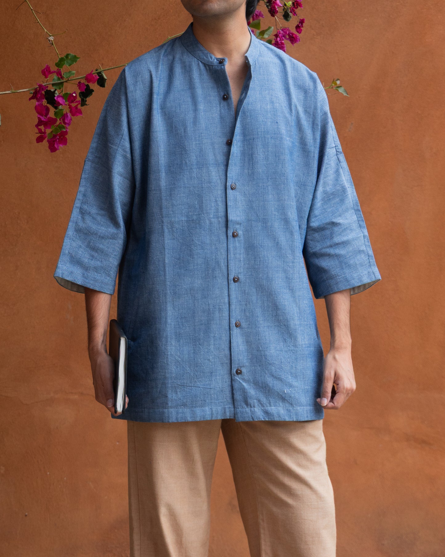 Chambray Blue Kimono Shirt