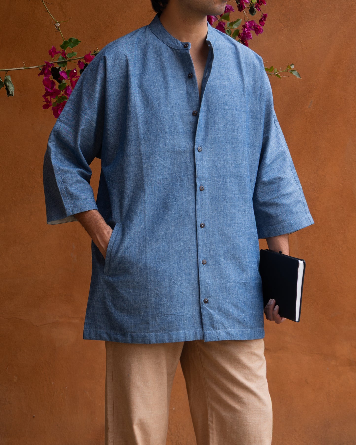 Chambray Blue Kimono Shirt