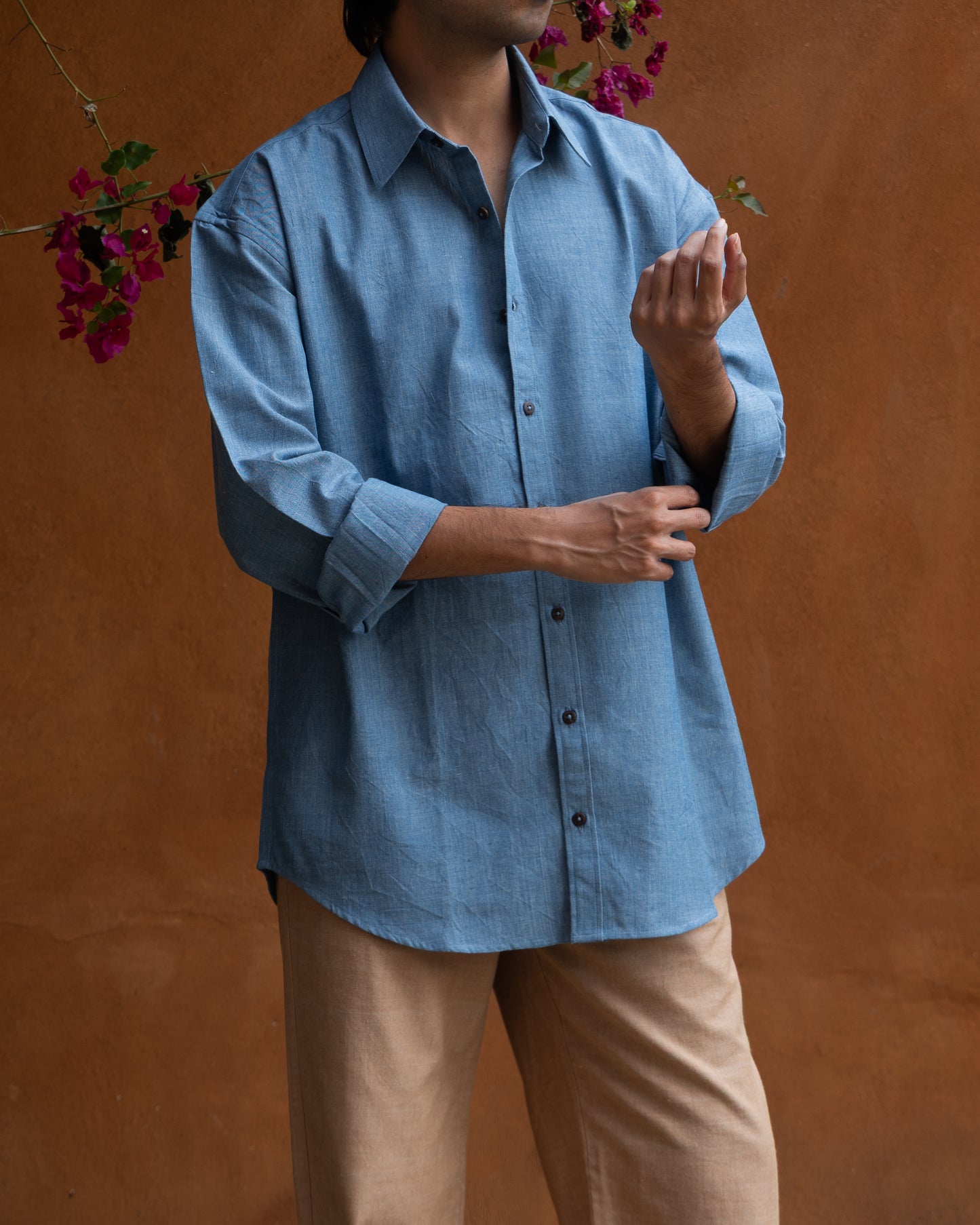 Chambray Blue Relaxed Fit Shirt