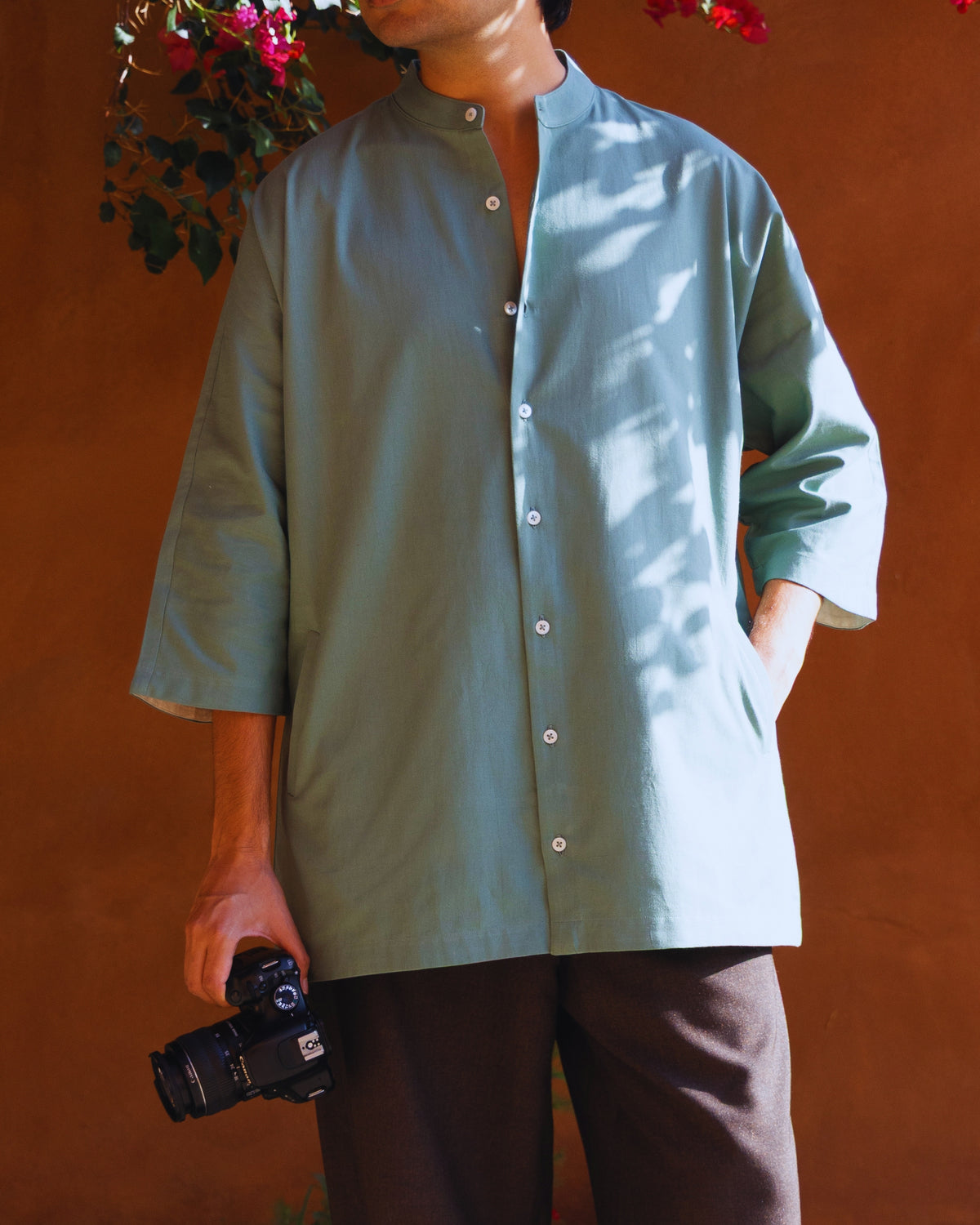 Sage Green Kimono Shirt