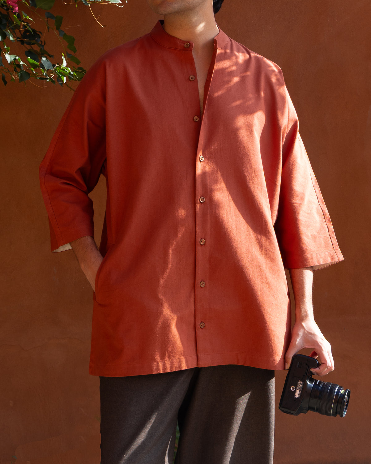 Burnt Orange Kimono Shirt