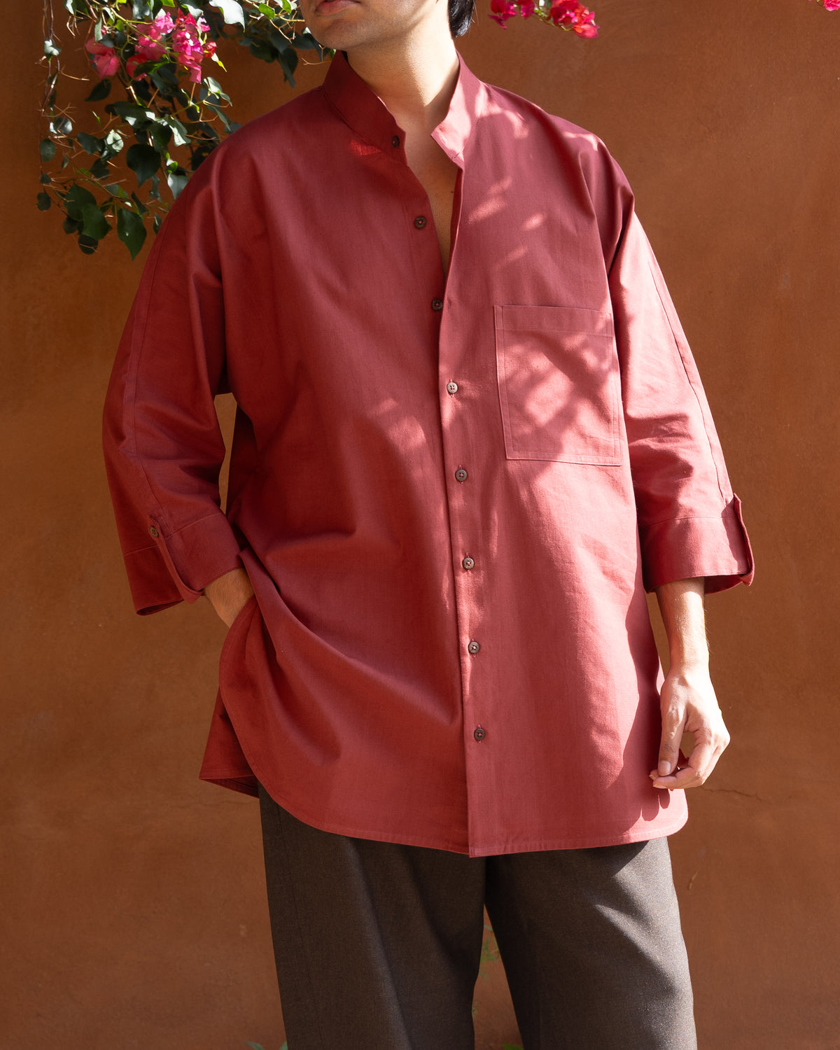 Long Kimono Shirt | Merlot