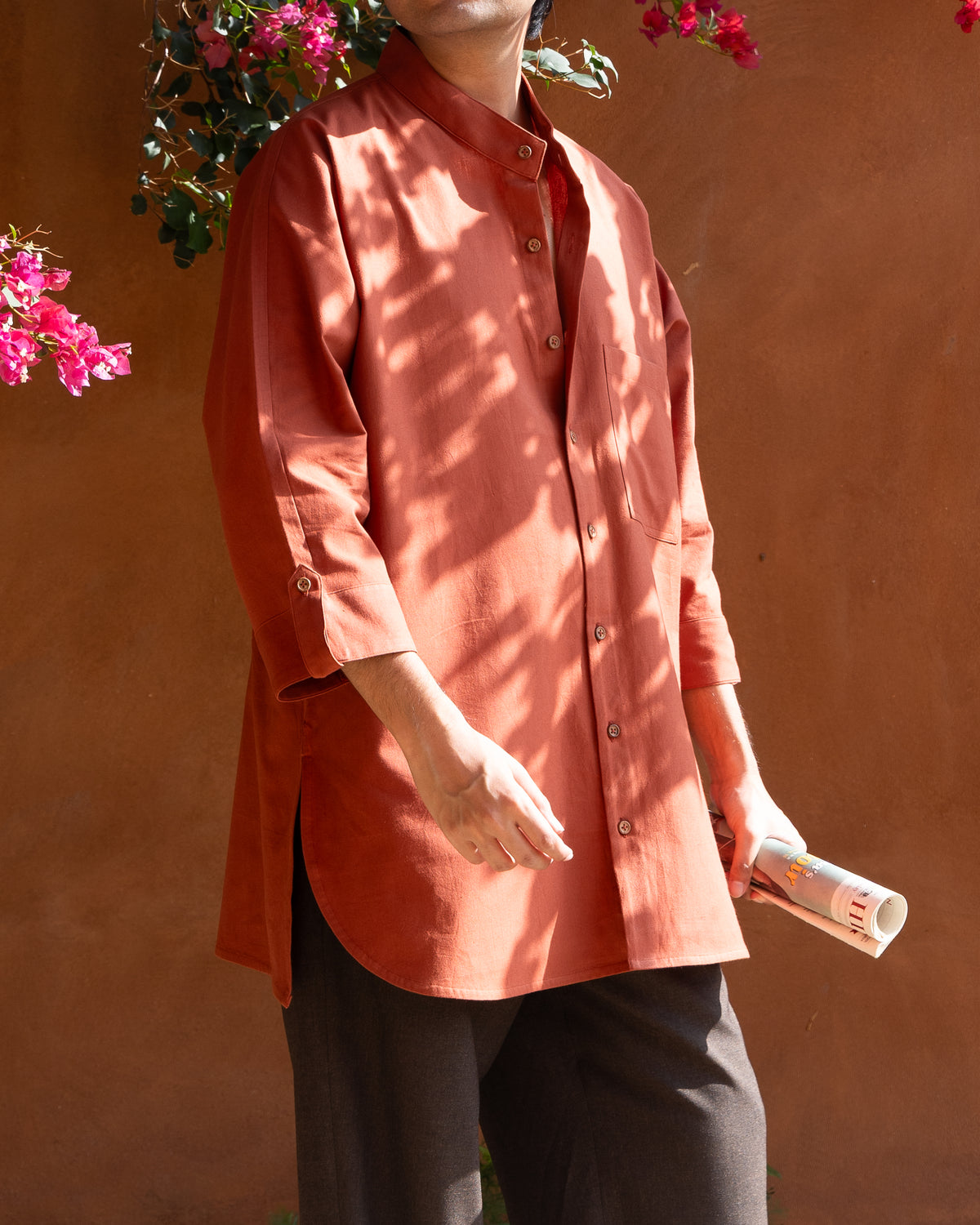 Long Kimono Shirt | Burnt Orange
