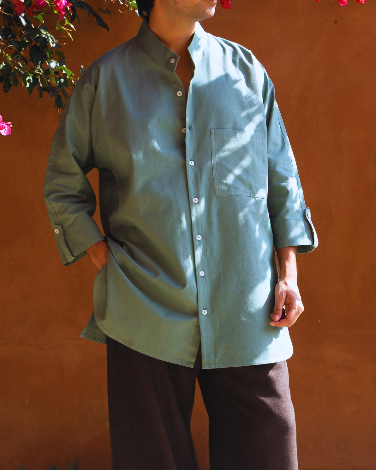Long Kimono Shirt | Sage Green