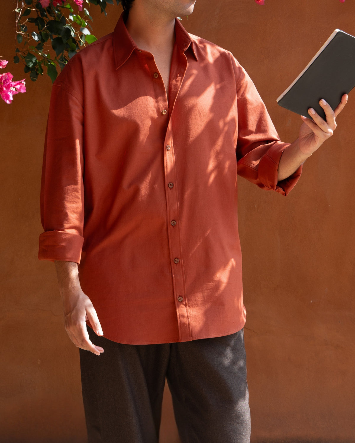 Burnt Orange Relaxed Fit Shirt