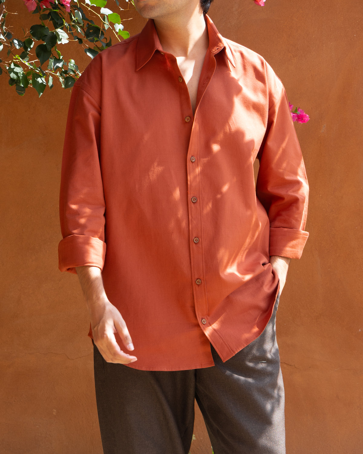 Burnt Orange Relaxed Fit Shirt